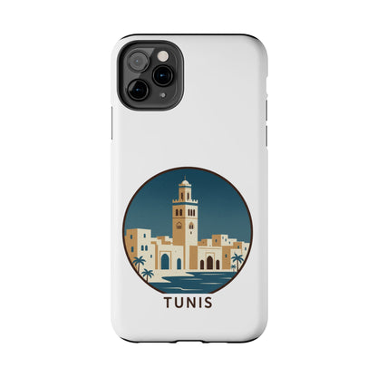 Coque de téléphone motif paysage urbain de Tunis — Coque de protection résistante pour iPhone