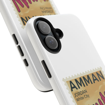 Amman Stamp Tough Phone Case — Jordan Travel Vintage Postage Design