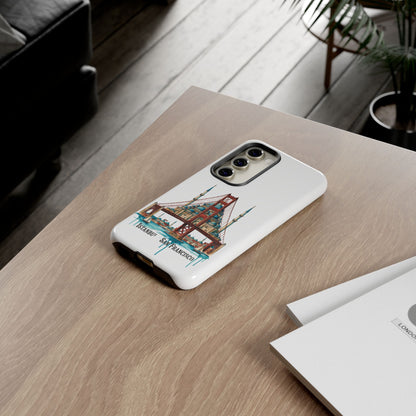 City Bridge Phone Case — Istanbul × San Francisco Illustrated Travel Design