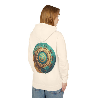 Planetary Beach Circle Hoodie — Coastal Mini-World Graphic Pullover
