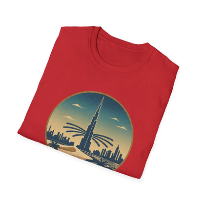 Dubai Skyline T-Shirt – Vintage Burj Khalifa Travel Tee