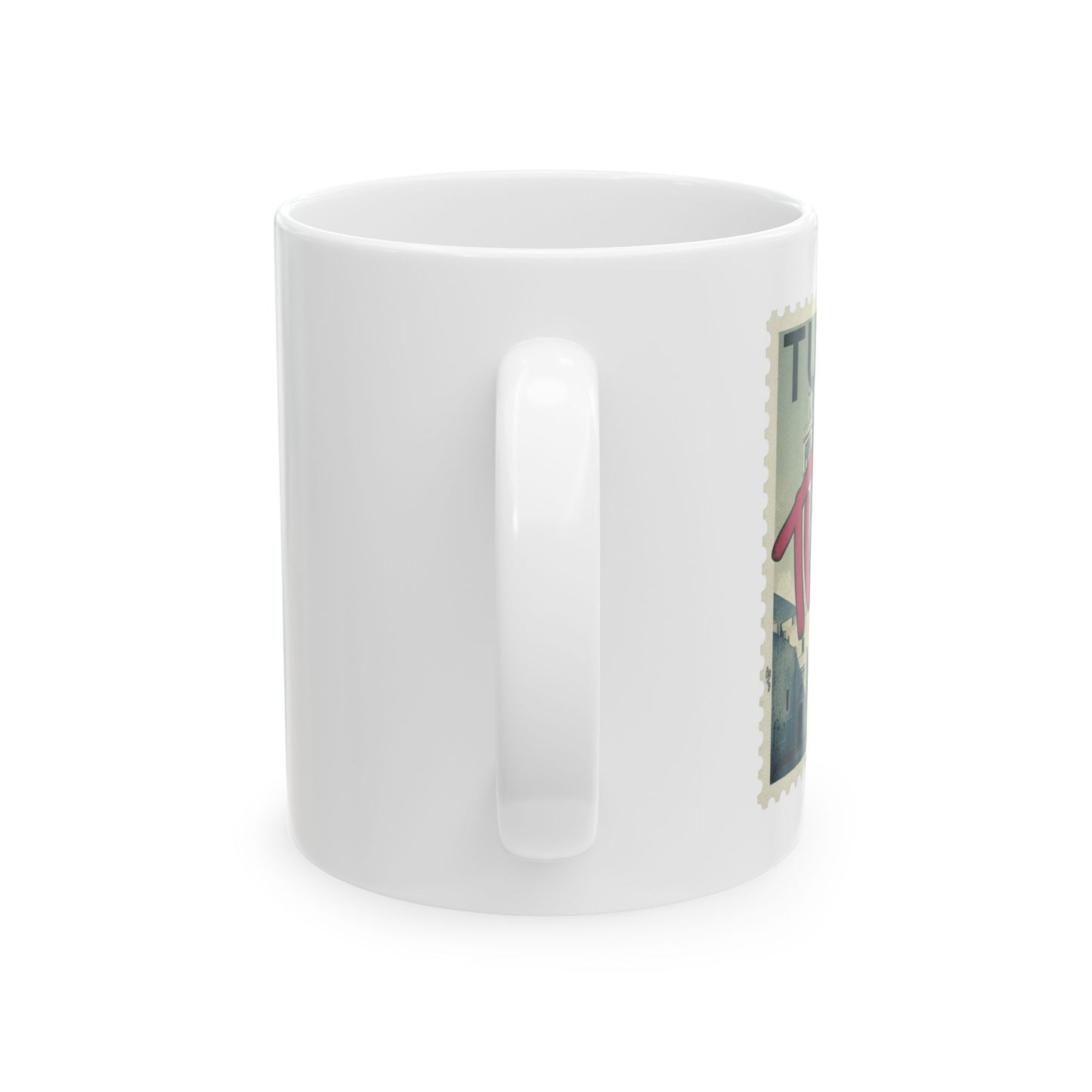 Mug en céramique Tunis Vintage Stamp — Tasse de voyage rétro (325 ml et 445 ml)