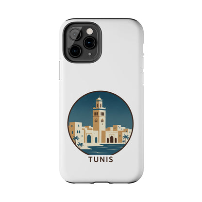 Coque de téléphone motif paysage urbain de Tunis — Coque de protection résistante pour iPhone