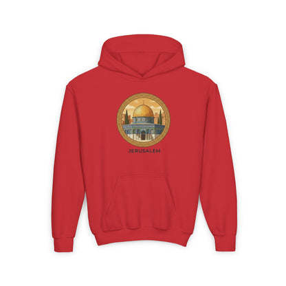 Jerusalem Dome Youth Hoodie – Vintage Dome of the Rock Graphic