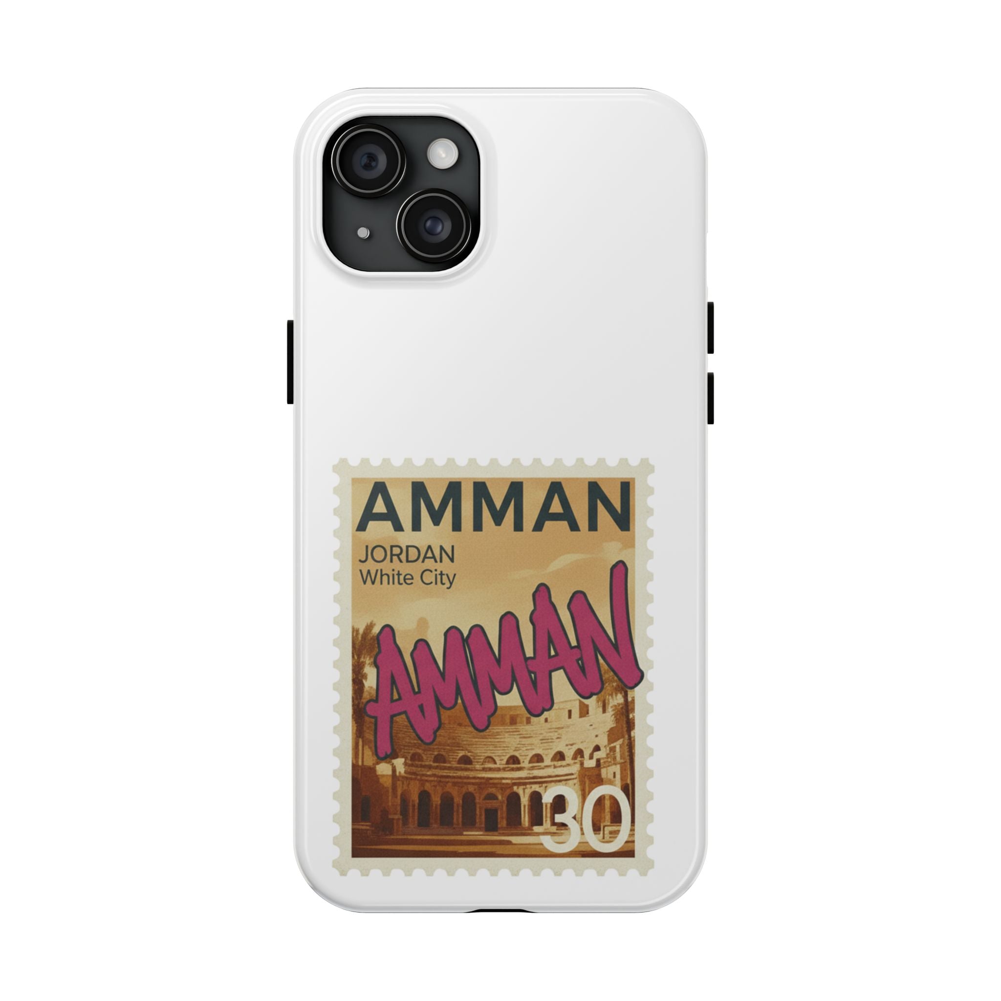 Amman Stamp Tough Phone Case — Jordan Travel Vintage Postage Design