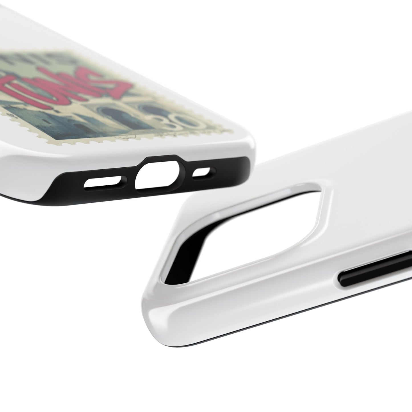 Coque de téléphone résistante à motif timbre vintage de Tunis — Étui de téléphone rétro pour voyage en Tunisie