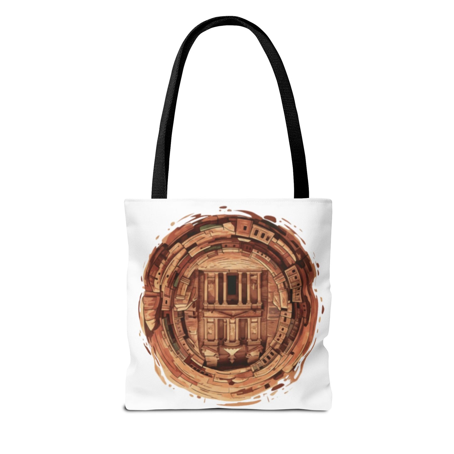 Petra Circle Art Tote Bag — Ancient Rose Sandstone Illustration