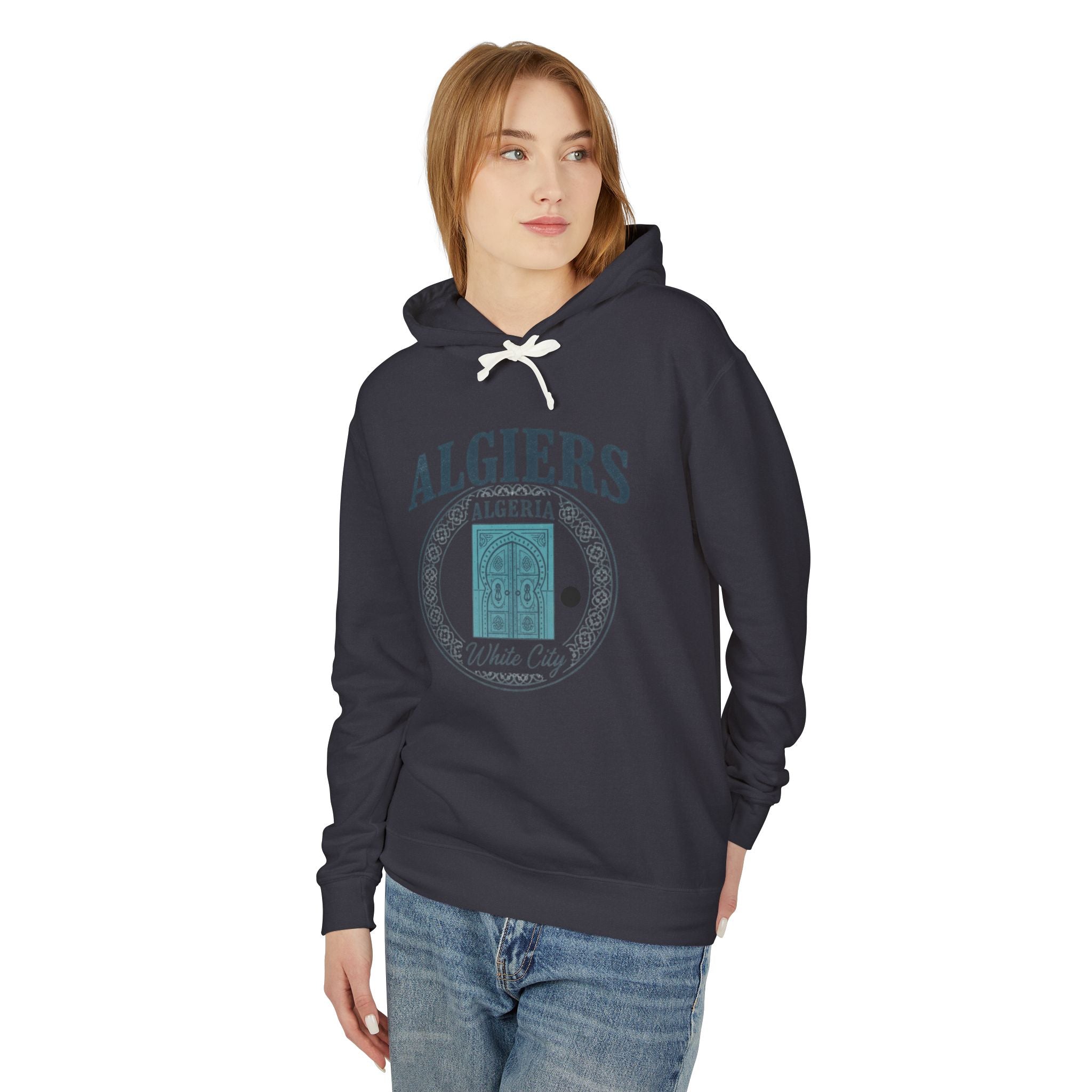 Algiers Algeria Vintage Door Hoodie — White City Travel Sweatshirt