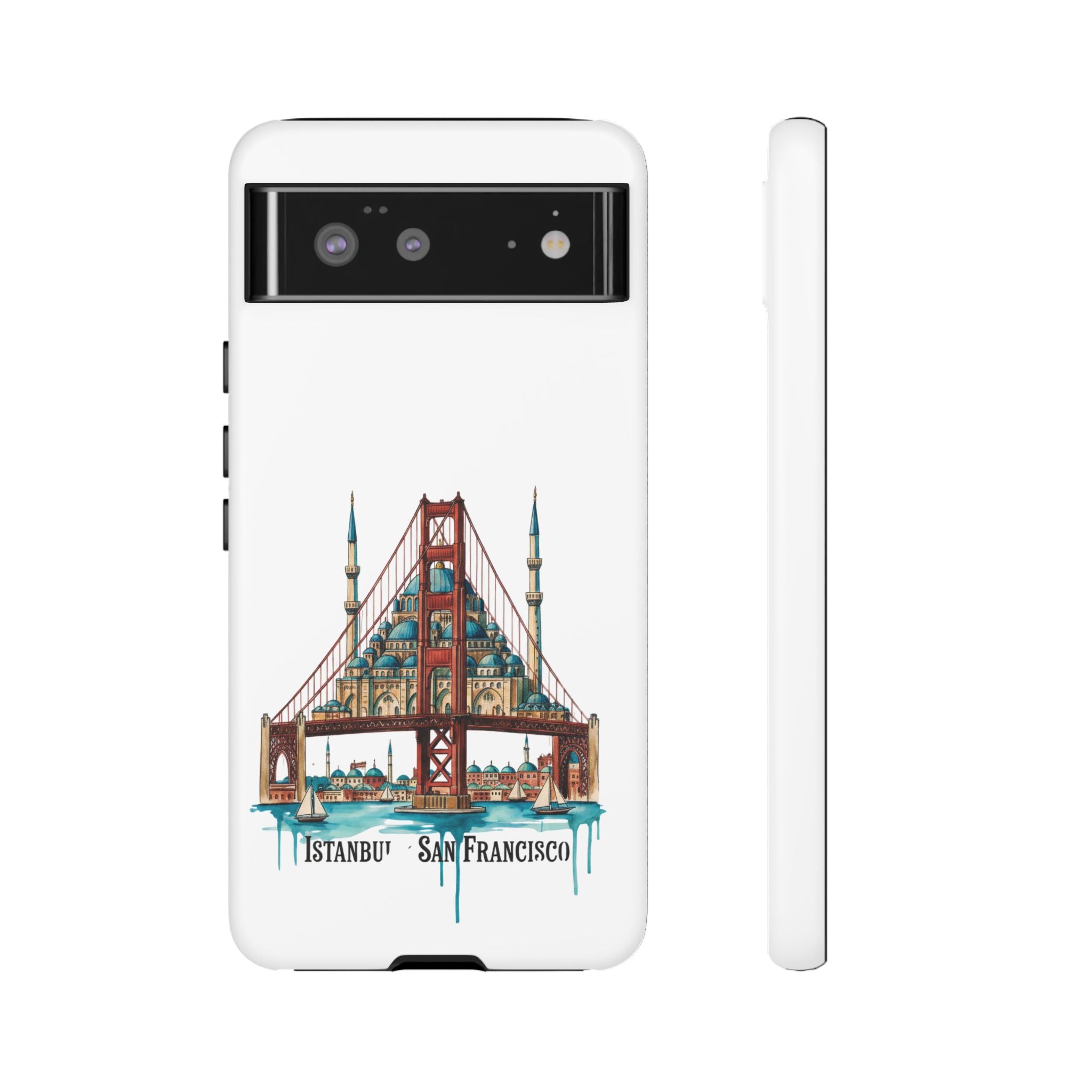 City Bridge Phone Case — Istanbul × San Francisco Illustrated Travel Design