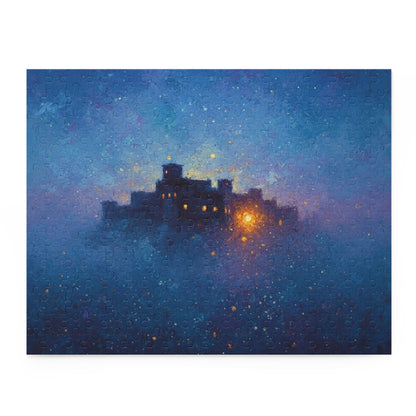 Mystic Castle at Dusk Puzzle — Atmospheric Night Sky Jigsaw (120/252/500 pcs)
