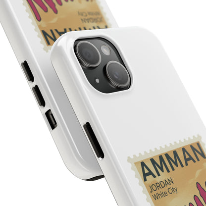 Amman Stamp Tough Phone Case — Jordan Travel Vintage Postage Design