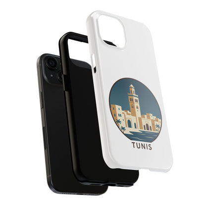 Coque de téléphone motif paysage urbain de Tunis — Coque de protection résistante pour iPhone