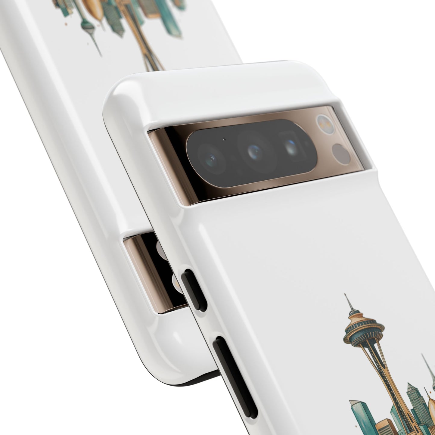 Coque de téléphone résistante Doha x Seattle Skyline — Protection pour téléphone inspirée de la ville