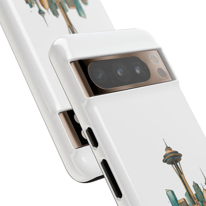 Coque de téléphone résistante Doha x Seattle Skyline — Protection pour téléphone inspirée de la ville
