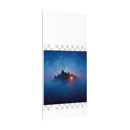 Tableau sur toile mate « Forteresse de la Nuit Étoilée » — Paysage mystique de château bleu