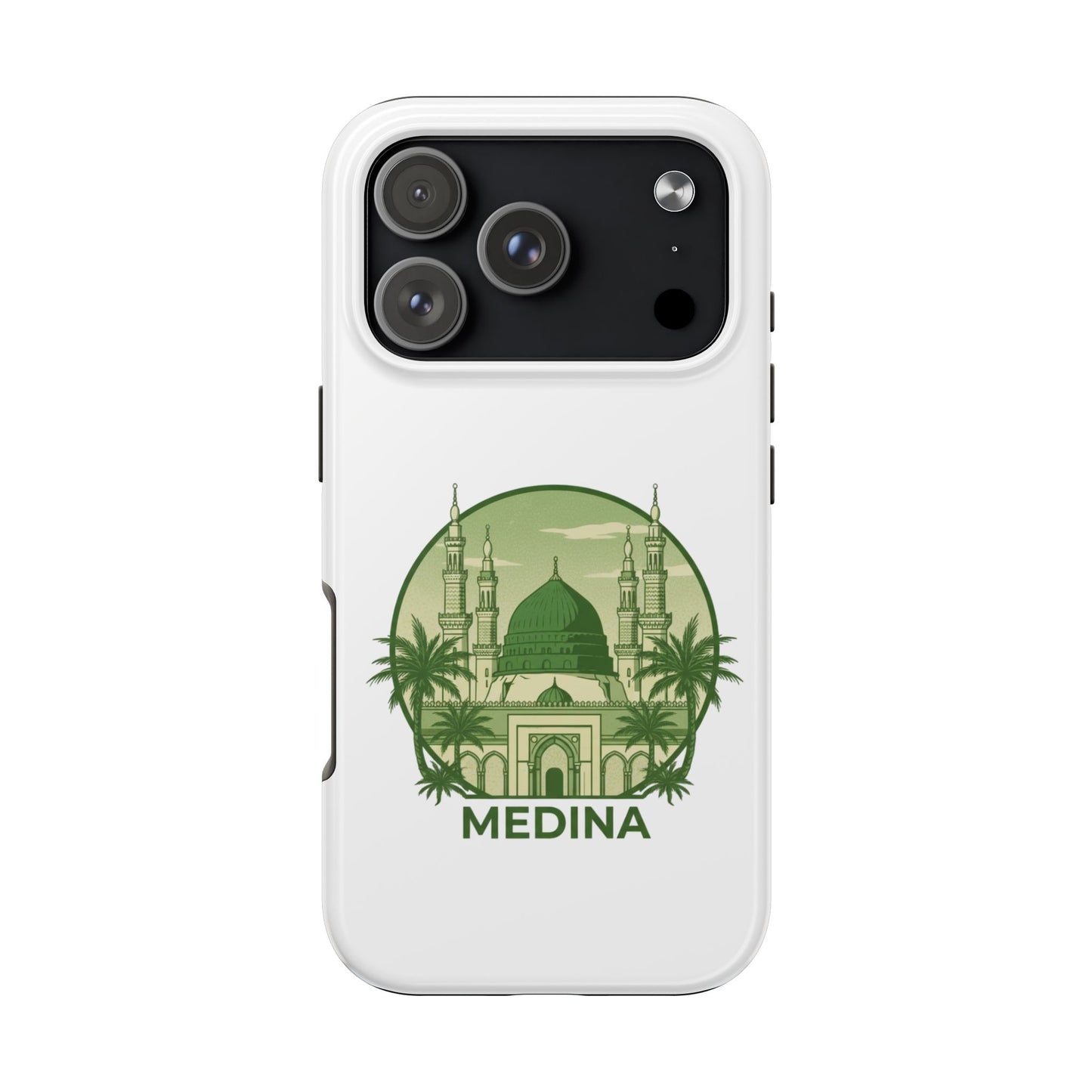 Medina Mosque Tough Phone Case – Islamic Landmark Green Phone Cover