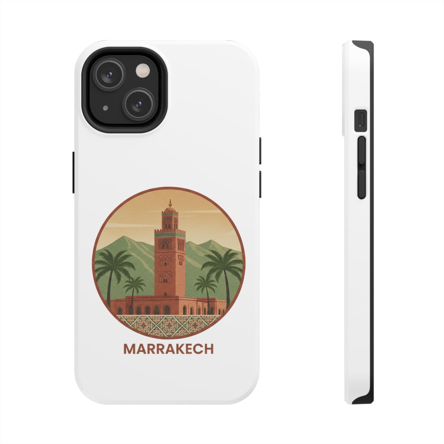Marrakech Travel Phone Case — Vintage Moroccan Koutoubia Tower Design