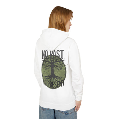 Tree of Roots Hoodie — "No Past No Present" Environmental Graphic Hoodie