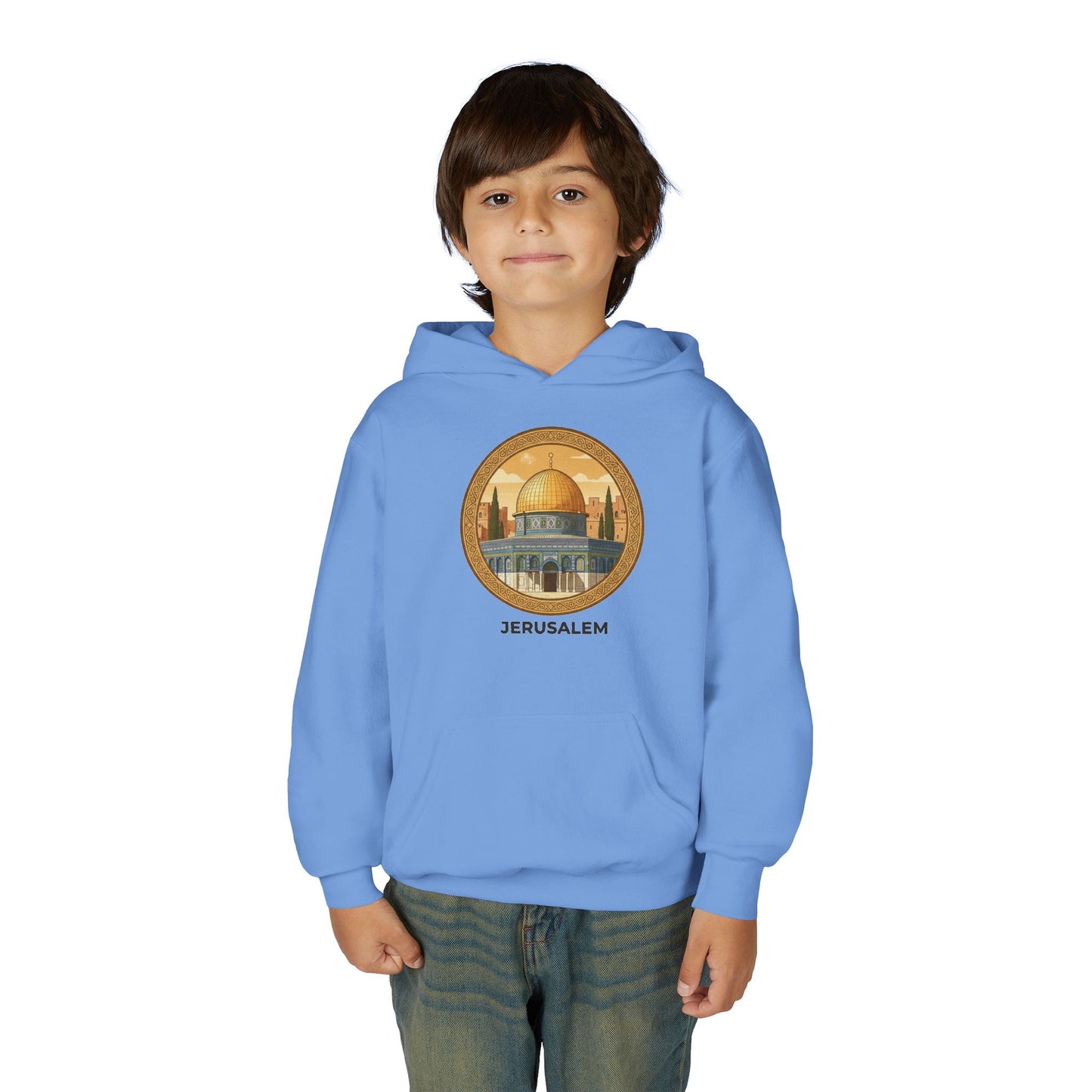 Jerusalem Dome Youth Hoodie – Vintage Dome of the Rock Graphic