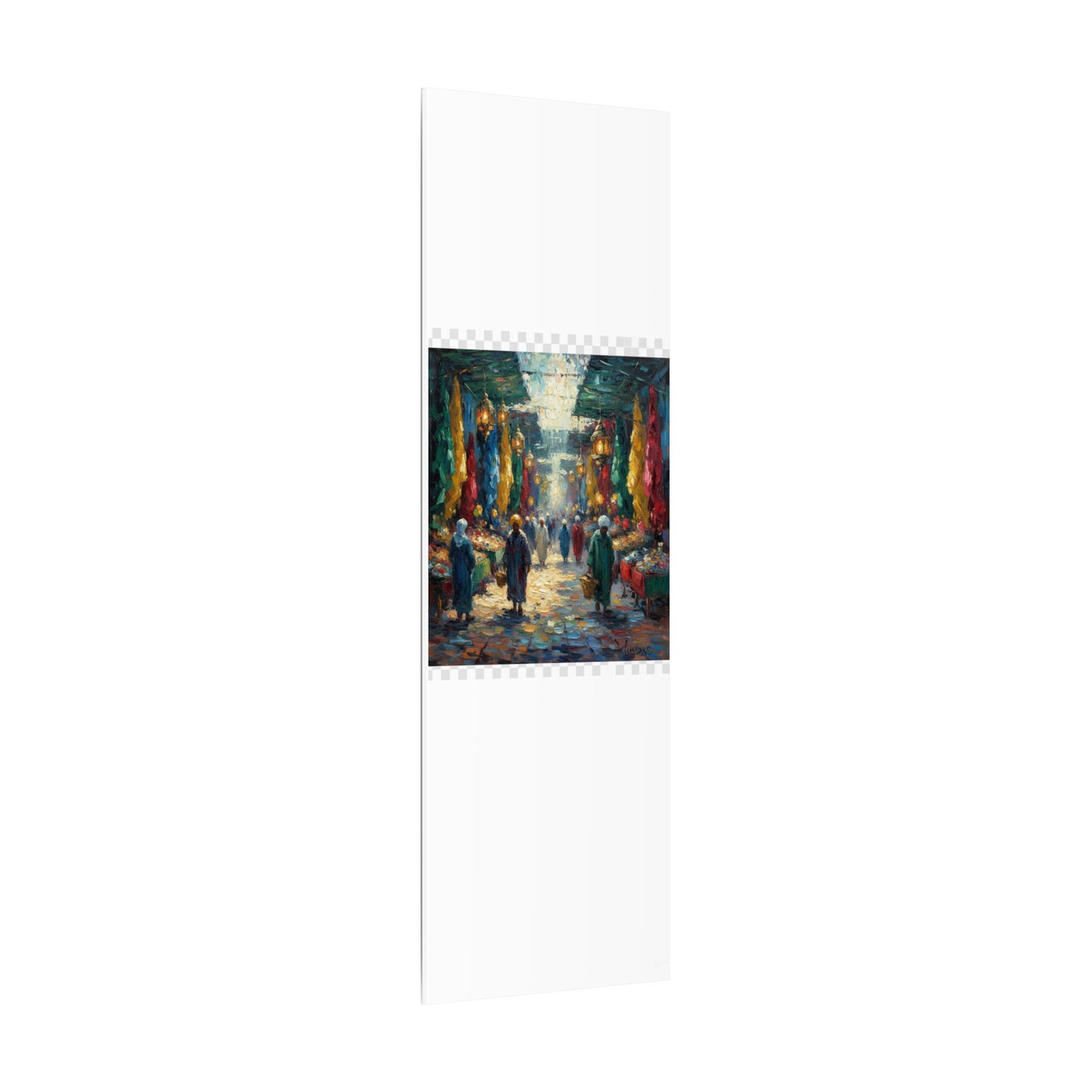 Middle Eastern Market Matte Canvas Wall Art — Colorful Bazaar Street Scene