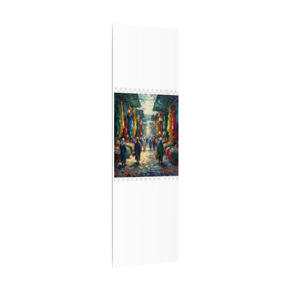 Middle Eastern Market Matte Canvas Wall Art — Colorful Bazaar Street Scene