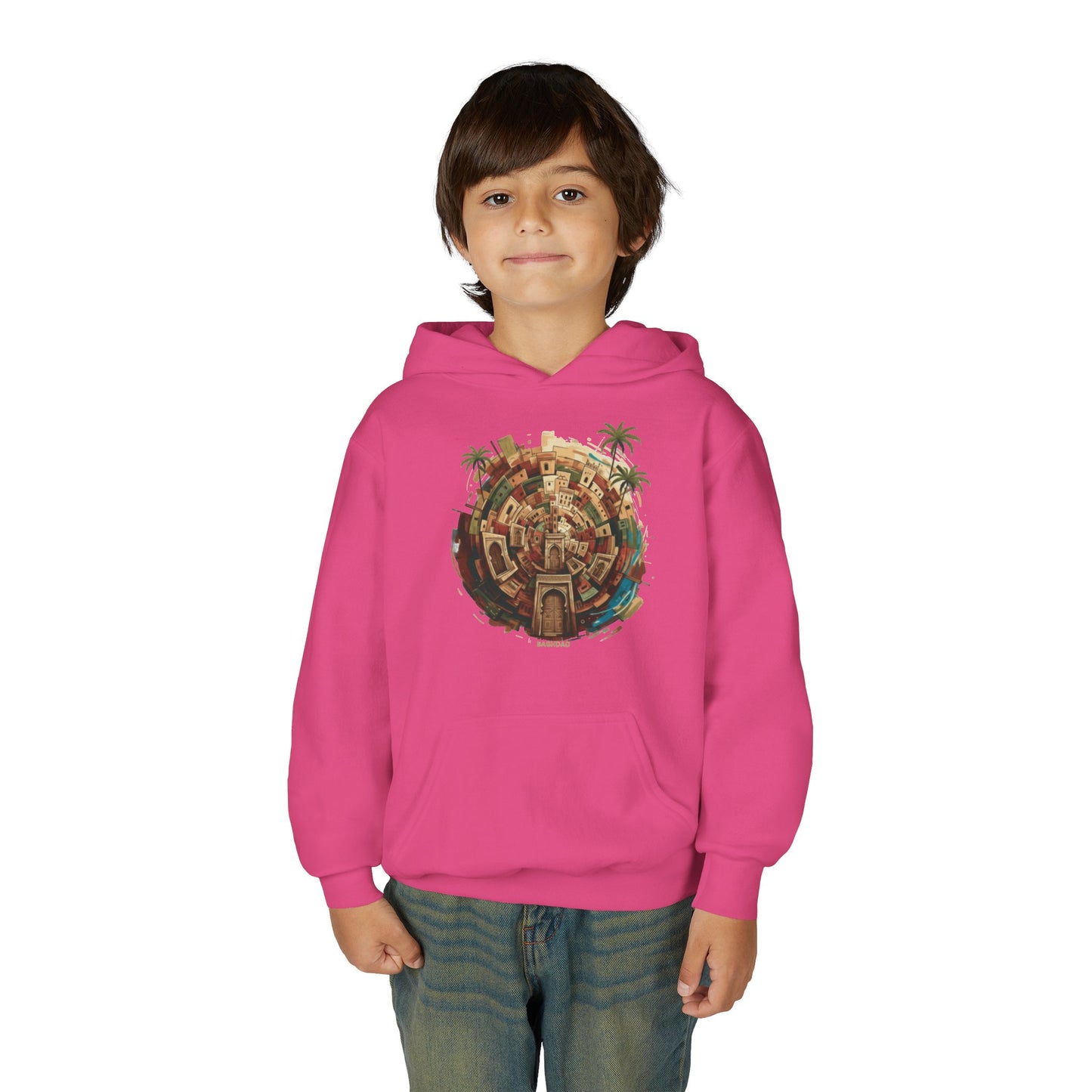 Youth Hoodie — Tropical Mini World Graphic Pullover