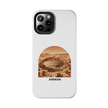 Amman Coliseum Tough Phone Case — Vintage Desert Cityscape Protective Cover