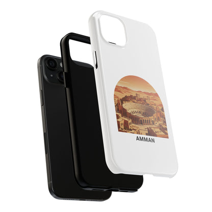 Amman Coliseum Tough Phone Case — Vintage Desert Cityscape Protective Cover