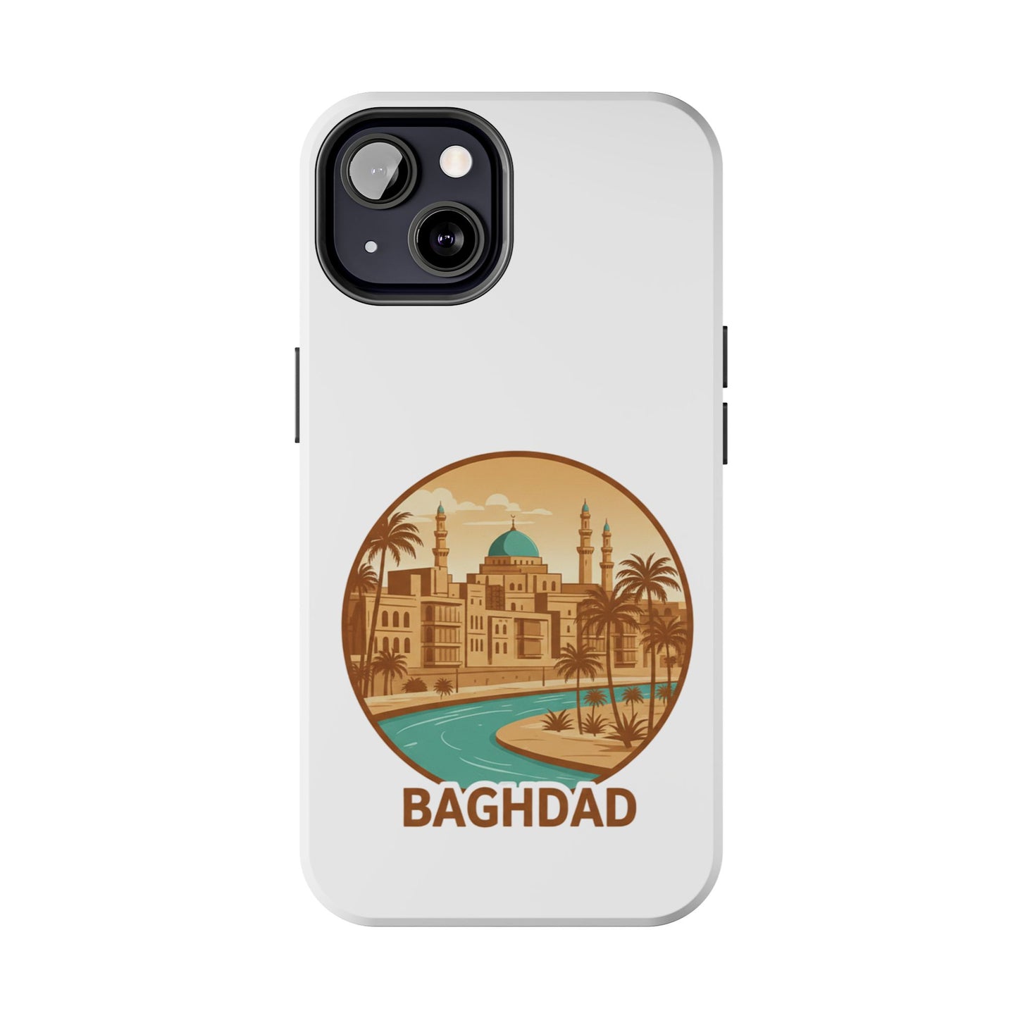 Baghdad Illustrated Tough Phone Case — Vintage Middle East Cityscape Protective Cover