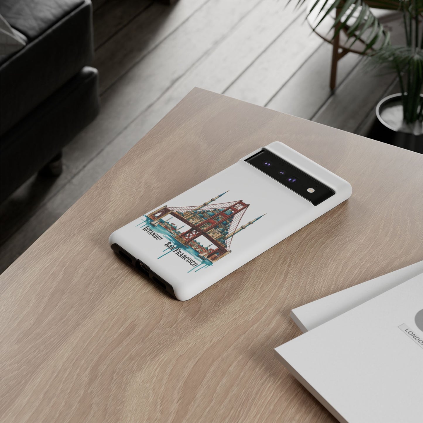 City Bridge Phone Case — Istanbul × San Francisco Illustrated Travel Design
