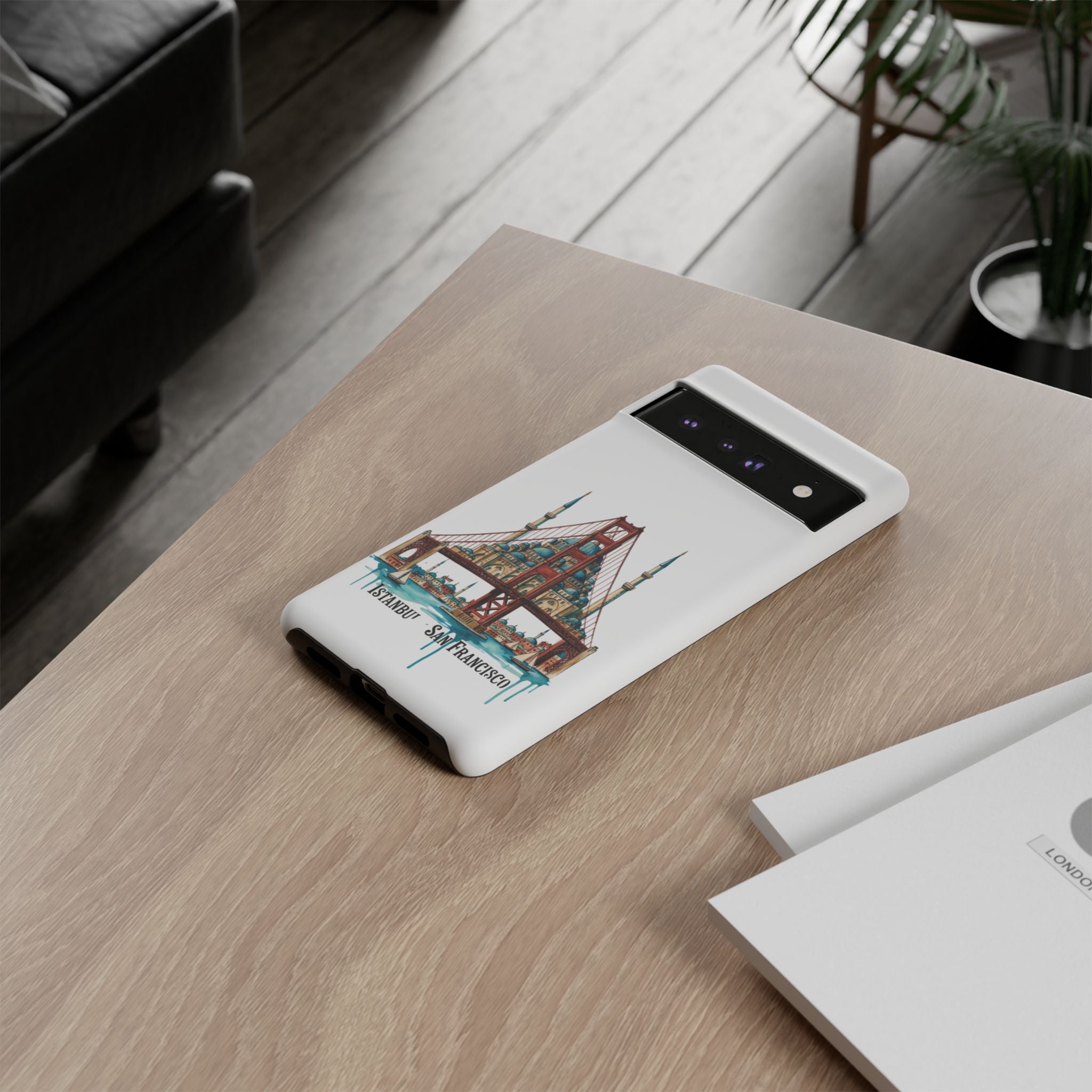 City Bridge Phone Case — Istanbul × San Francisco Illustrated Travel Design