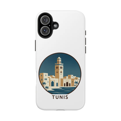 Coque de téléphone motif paysage urbain de Tunis — Coque de protection résistante pour iPhone