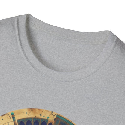 Sacred Geometry Mandala T-Shirt — Teal & Gold Spiritual Art Tee