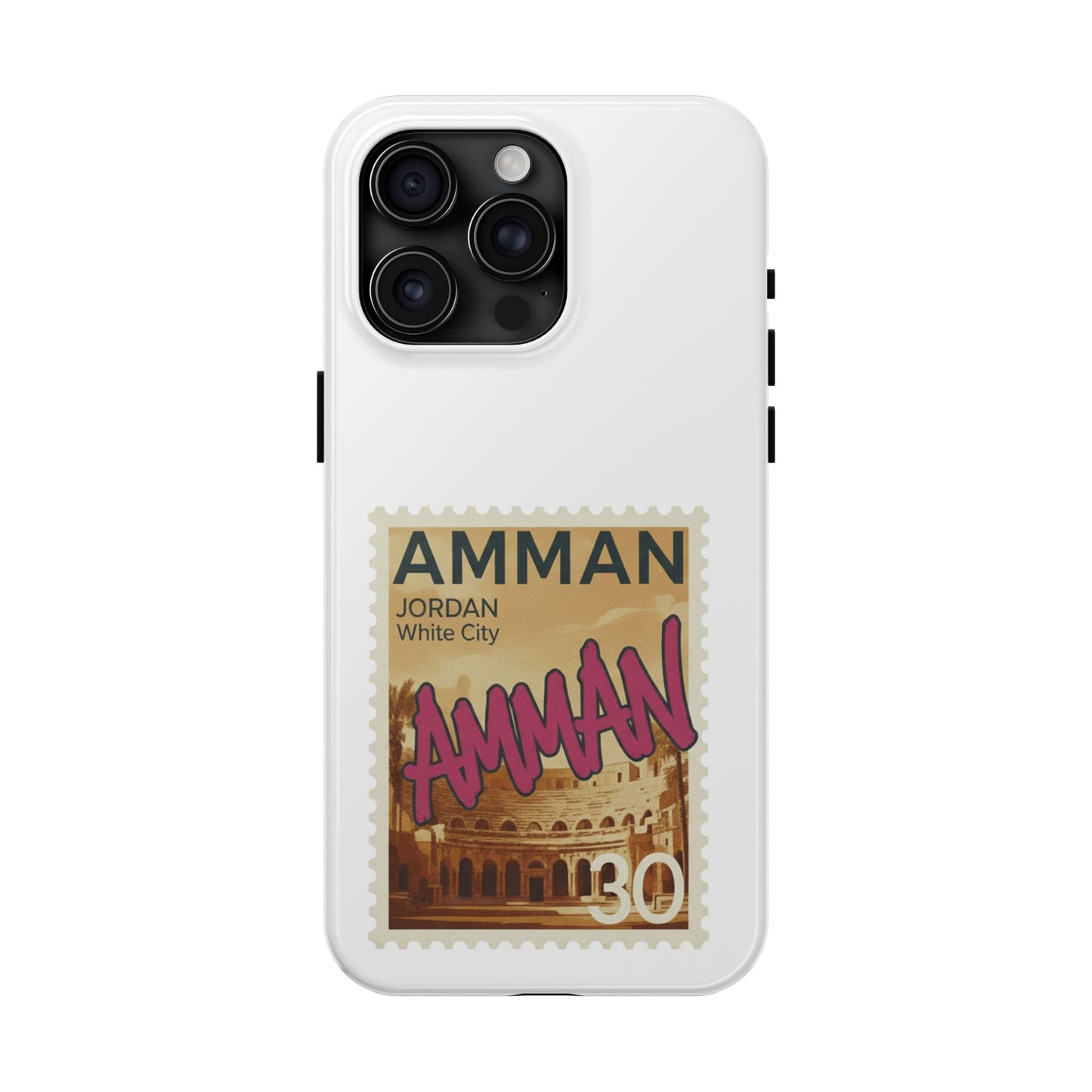 Amman Stamp Tough Phone Case — Jordan Travel Vintage Postage Design