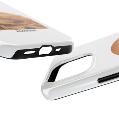 Amman Coliseum Tough Phone Case — Vintage Desert Cityscape Protective Cover