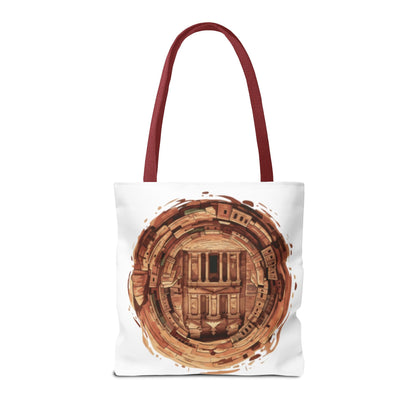 Petra Circle Art Tote Bag — Ancient Rose Sandstone Illustration