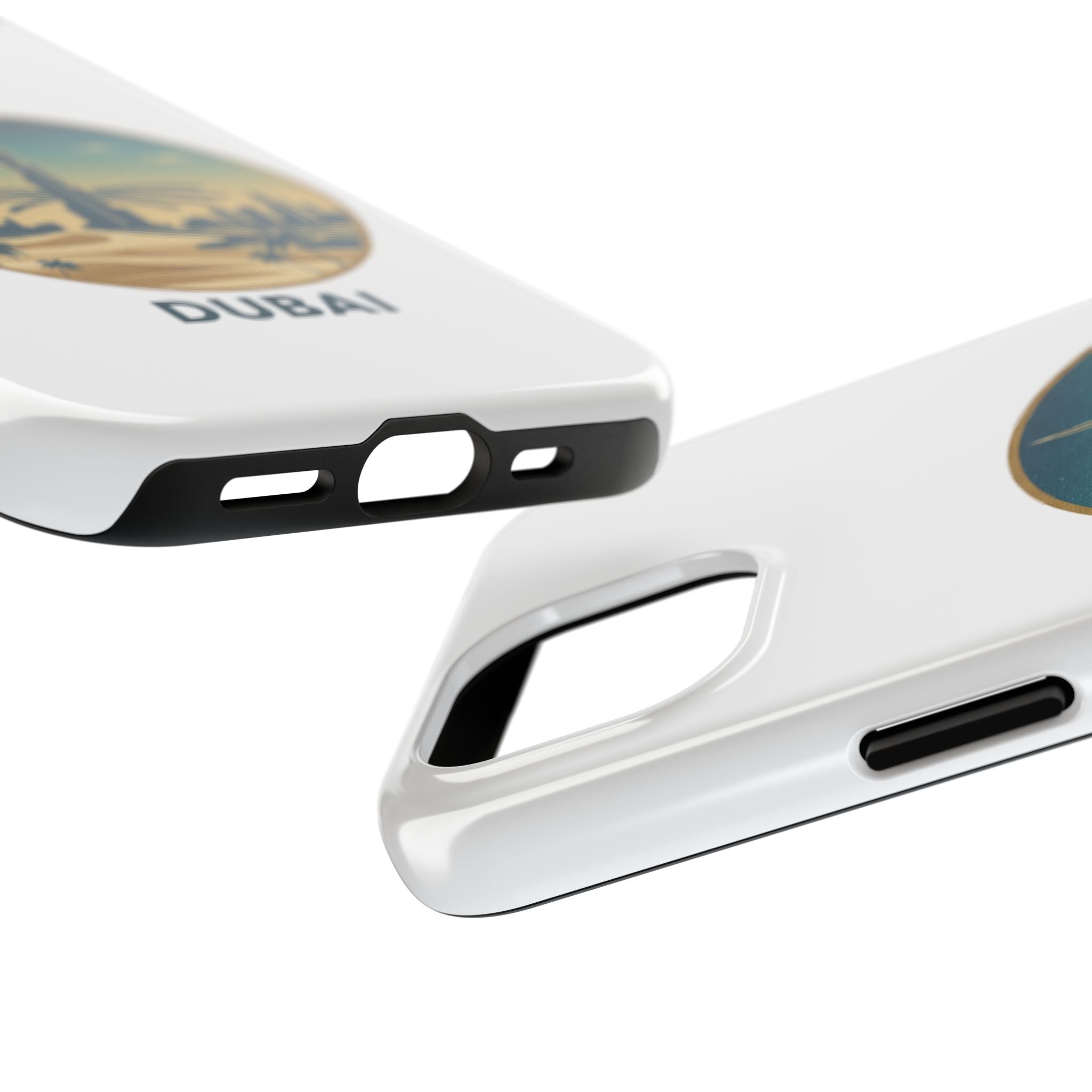 Dubai Skyline Tough Phone Case — Retro Desert Palm Travel Phone Cover