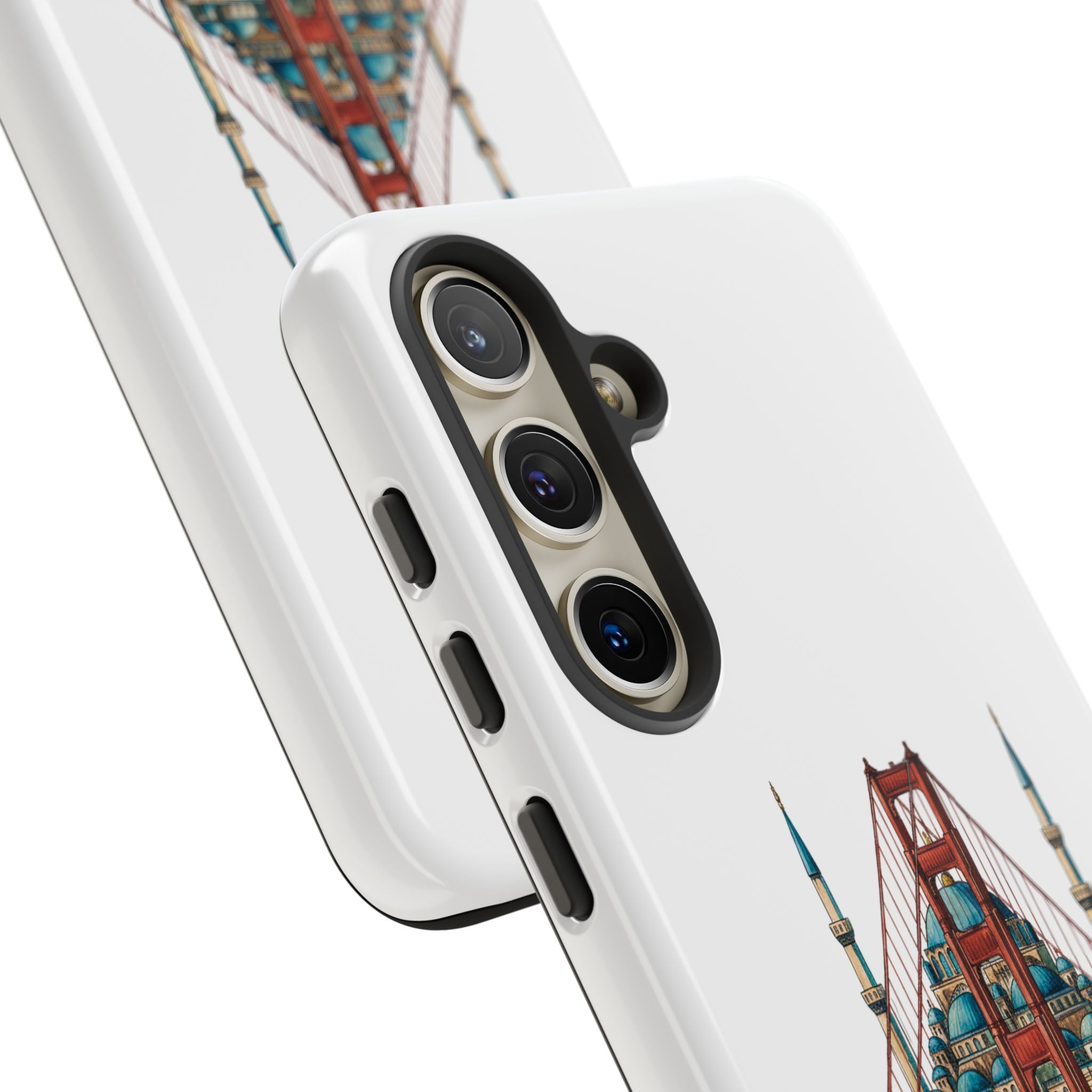 City Bridge Phone Case — Istanbul × San Francisco Illustrated Travel Design
