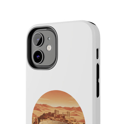 Amman Coliseum Tough Phone Case — Vintage Desert Cityscape Protective Cover