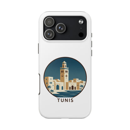 Coque de téléphone motif paysage urbain de Tunis — Coque de protection résistante pour iPhone