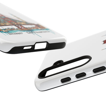 City Bridge Phone Case — Istanbul × San Francisco Illustrated Travel Design