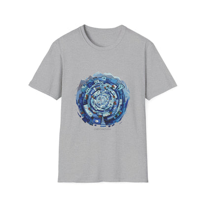 Blue Spiral Mandala T-Shirt — Abstract Ocean Vibe Graphic Tee