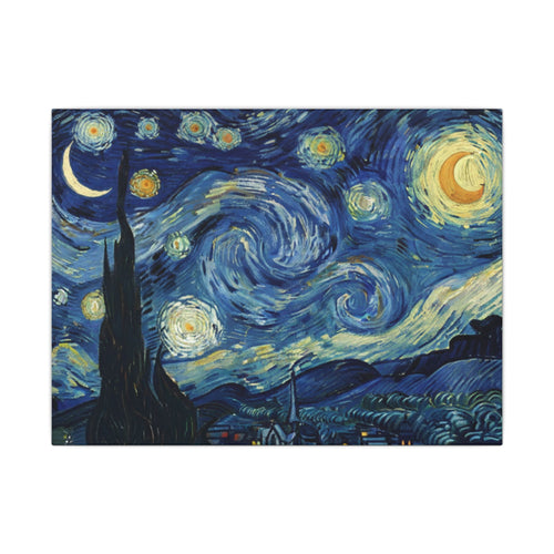 Starry Night Matte Canvas Print — Van Gogh Inspired Wall Art (Stretched)
