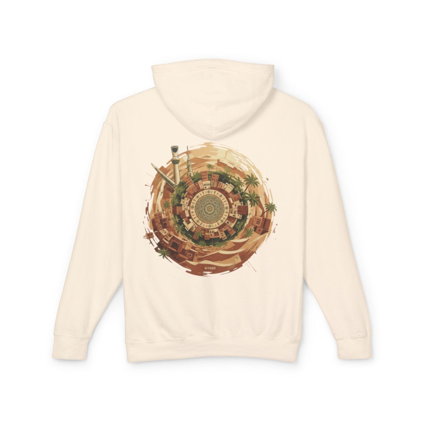SPIRAL OASIS MIDDLE EAST DEPICTION Unisex Lightweight Hooded Sweatshirt