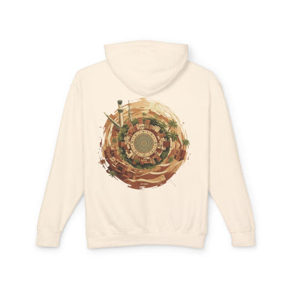 SPIRAL OASIS MIDDLE EAST DEPICTION Unisex Lightweight Hooded Sweatshirt