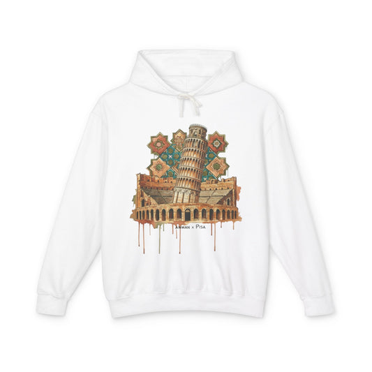 Leaning Tower of Pisa Vintage Art Hoodie — Retro Italy Travel Sweatshirt