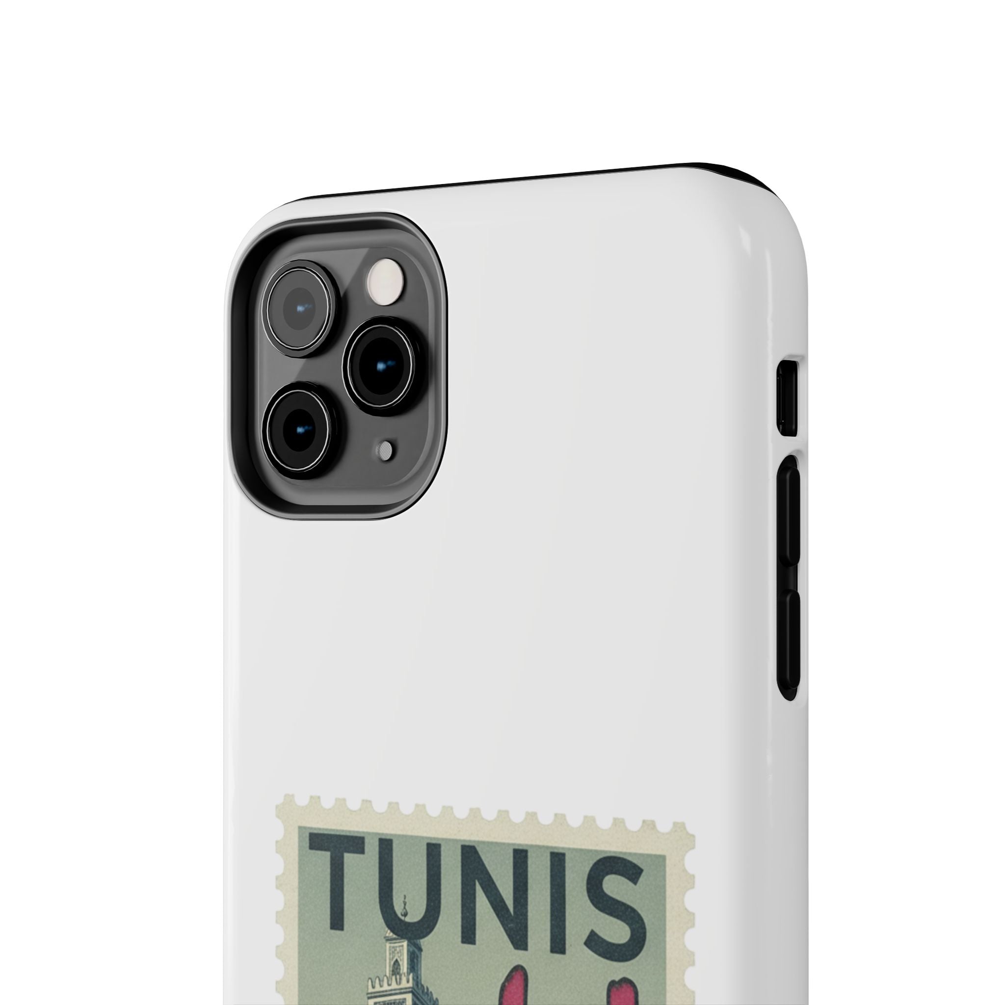 Tunis Vintage Stamp Tough Phone Case — Retro Tunisia Travel Phone Cover
