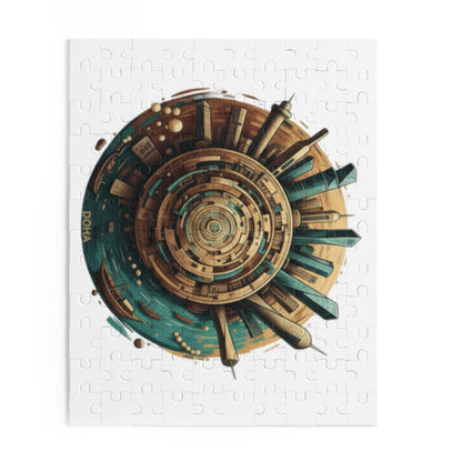 Doha Cityscape Puzzle — Circular Futuristic Skyline 120/252/500-Piece