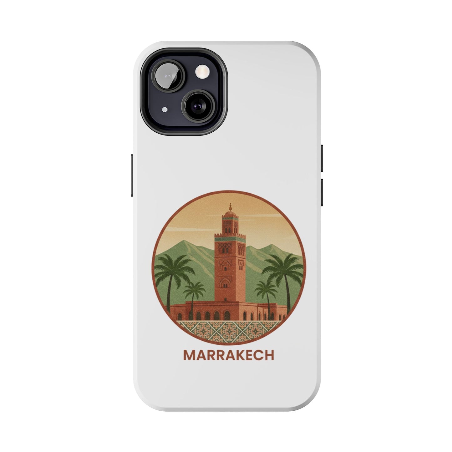 Marrakech Travel Phone Case — Vintage Moroccan Koutoubia Tower Design