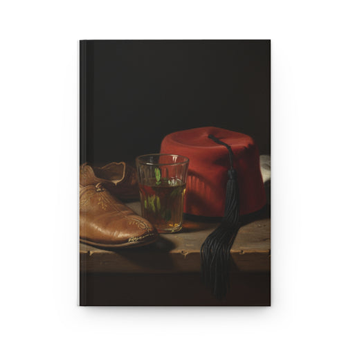 Carnet à couverture rigide — Nature morte vintage avec fez et thé